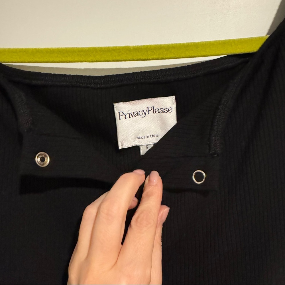 Privacy Please Rue Ribbed Knit Snap Button Down - Picture 3 of 5